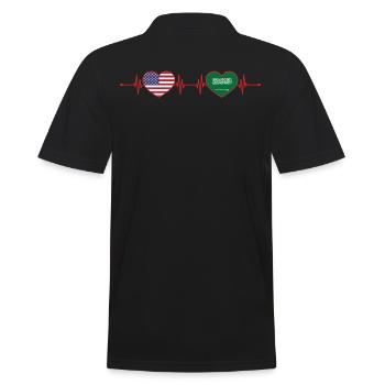 États-Unis Arabie Saoudite Heartbeat Américain Saoudien - Polo Homme - noir - Dos - Kai (181cm)