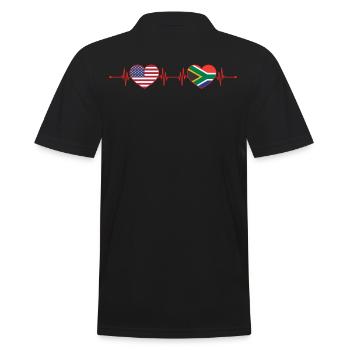 États-Unis Afrique du Sud Heartbeat Américain Sud-Africain - Polo Homme - noir - Dos - Kai (181cm)