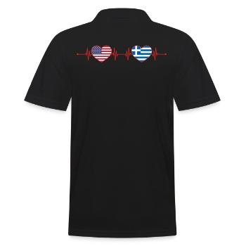 États-Unis Grec Heartbeat Américain Grèce - Polo Homme - noir - Dos - Kai (181cm)