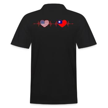 États-Unis Taïwan Heartbeat Américain Taïwanais - Polo Homme - noir - Dos - Kai (181cm)