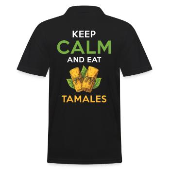 Tamales Lover Design - Restez calme et mangez des tamales - Polo Homme - noir - Dos - Kai (181cm)