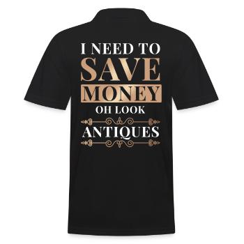 Antique Collector Essentials Nostalgic Antiquing - Men's Polo Shirt - black - Back - Kai (181cm)