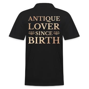 Antique Collector Enthusiast - Vintage Antique - Men's Polo Shirt - black - Back - Kai (181cm)