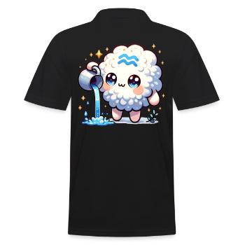 Signe du zodiaque Verseau Kawaii Personnage Anniversaire - Polo Homme - noir - Dos - Kai (181cm)