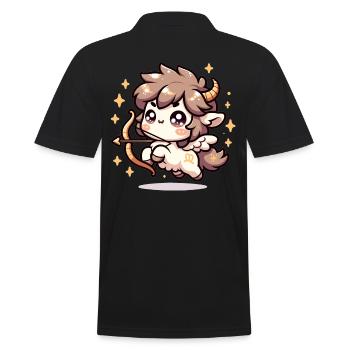 Signe du zodiaque Sagittaire Astrologie de caractère kawaii - Polo Homme - noir - Dos - Kai (181cm)