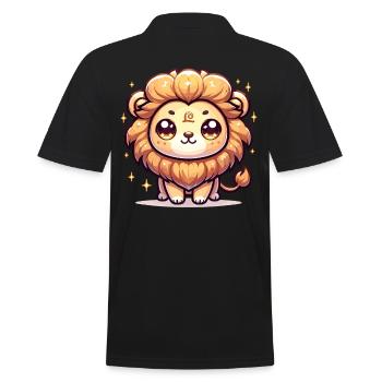 Lion signe du zodiaque astrologie Kawaii Character Design - Polo Homme - noir - Dos - Kai (181cm)