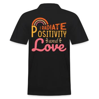 Inspirational Positive Affirmations Design for - Men's Polo Shirt - black - Back - Kai (181cm)