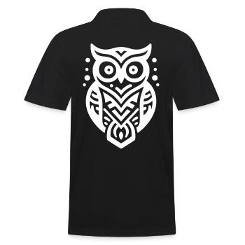 Hibou zodiaque amérindien - Polo Homme - noir - Dos - Kai (181cm)