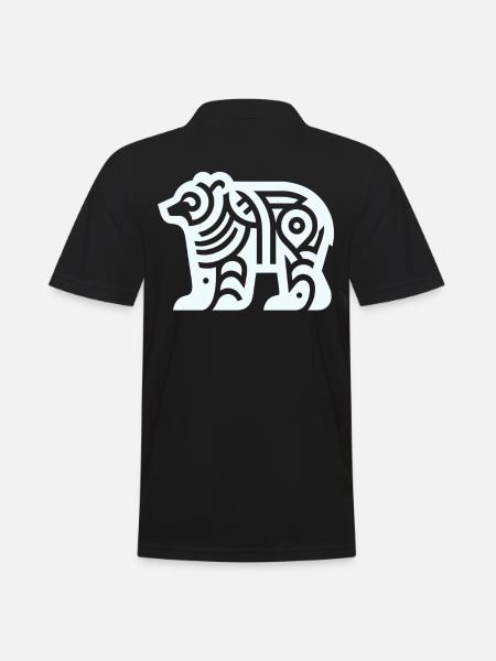 Bear Native American Zodiac - Men's Polo Shirt - black