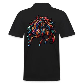 Cheval Tatouage Tribal Chinois Zodiaque - Polo Homme - noir - Dos - Kai (181cm)