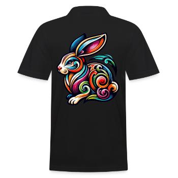 Tatouage de lapin Tribal zodiaque chinois - Polo Homme - noir - Dos - Kai (181cm)