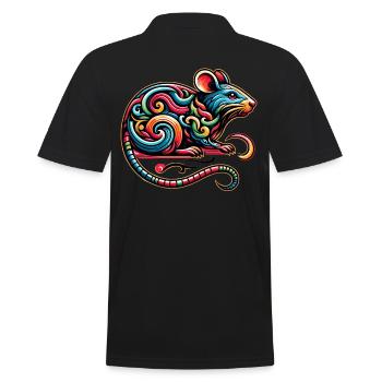 Tatouage de rat Tribal Astrologie Chinoise - Polo Homme - noir - Dos - Kai (181cm)