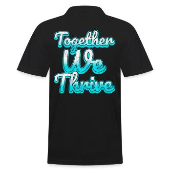 Family Unity Inspiration Zitat Gemeinsam gedeihen wir - Männer Poloshirt - Schwarz - Hinten - Kai (181cm)