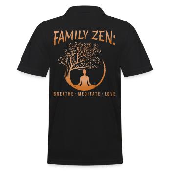 Yoga Famille, Pleine conscience, Inspirant - Polo Homme - noir - Dos - Kai (181cm)