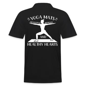 Yoga, Méditation, Santé - Polo Homme - noir - Dos - Kai (181cm)