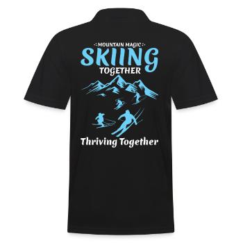 Mountain Magic Skiing Together Family Vacation Ski - Men's Polo Shirt - black - Back - Kai (181cm)