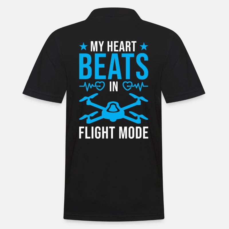 Drohnenpiloten-Design-Flugmodus - Männer Poloshirt - Schwarz
