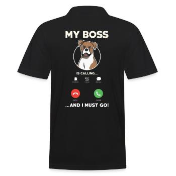 Boxerhundbesitzer Idee Lustig - Männer Poloshirt - Schwarz - Hinten - Kai (181cm)