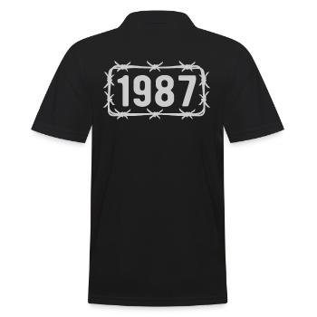 Anniversaire Vintage 1987 fil de fer barbelé - Polo Homme - noir - Dos - Kai (181cm)