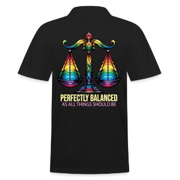 Libra Star Sign Balance & Harmony Art - Men's Polo Shirt - black - Back - Kai (181cm)