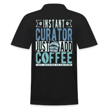 Instant-Kurator Fügen Sie einfach Kaffee hinzu - Männer Poloshirt - Schwarz - Hinten - Kai (181cm)