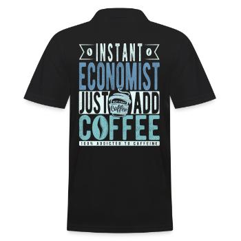 Instant Economist Fügen Sie einfach Kaffee hinzu - Männer Poloshirt - Schwarz - Hinten - Kai (181cm)