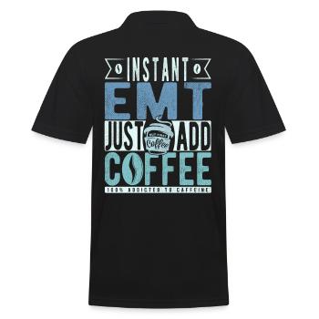 Instant Emt Just Add Coffee - Men's Polo Shirt - black - Back - Kai (181cm)