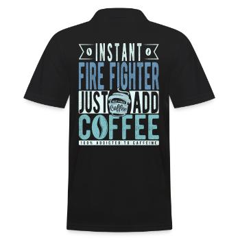 Pompier instantané Il suffit d’ajouter du café - Polo Homme - noir - Dos - Kai (181cm)
