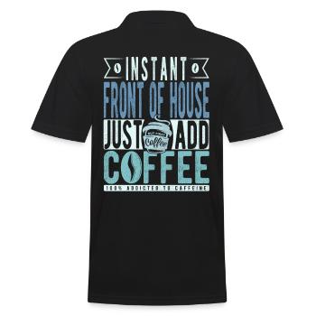 Devant la maison instantanée il suffit d’ajouter du café - Polo Homme - noir - Dos - Kai (181cm)