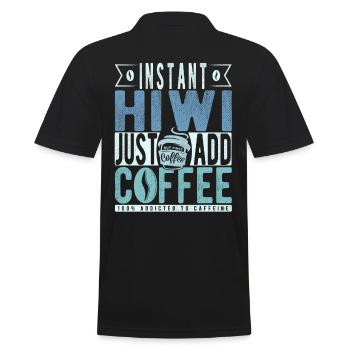 Instant-Hiwi Einfach Kaffee hinzufügen - Männer Poloshirt - Schwarz - Hinten - Kai (181cm)