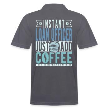 Instant Loan Officer Just Add Coffee - Men's Polo Shirt - charcoal grey - Back - Nico (186cm)