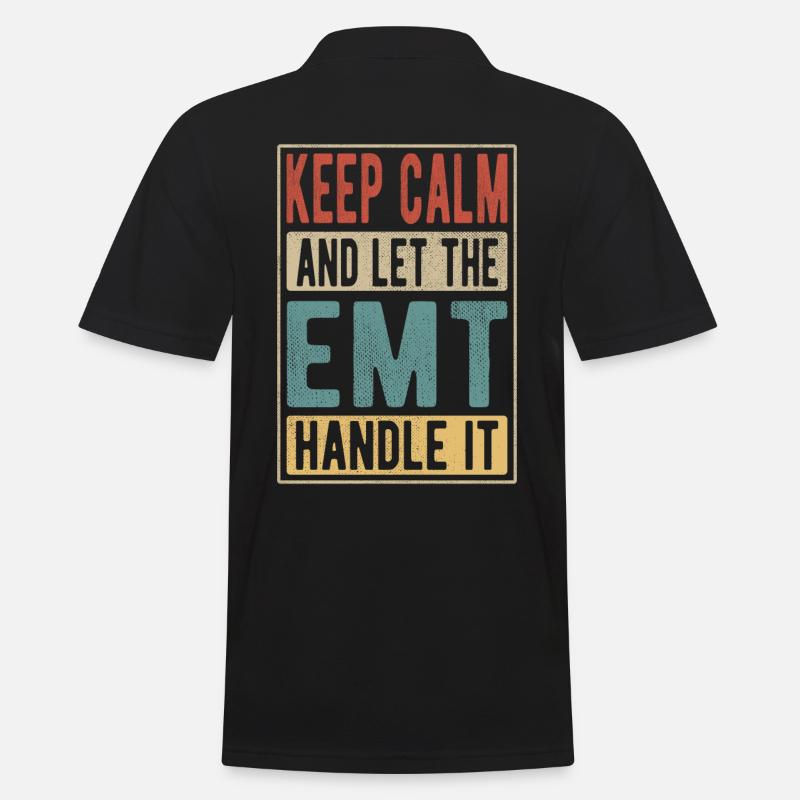Emt Retro Geschenk - Männer Poloshirt - Schwarz