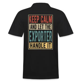 Exporteur Retro Geschenk - Männer Poloshirt - Schwarz - Hinten - Kai (181cm)