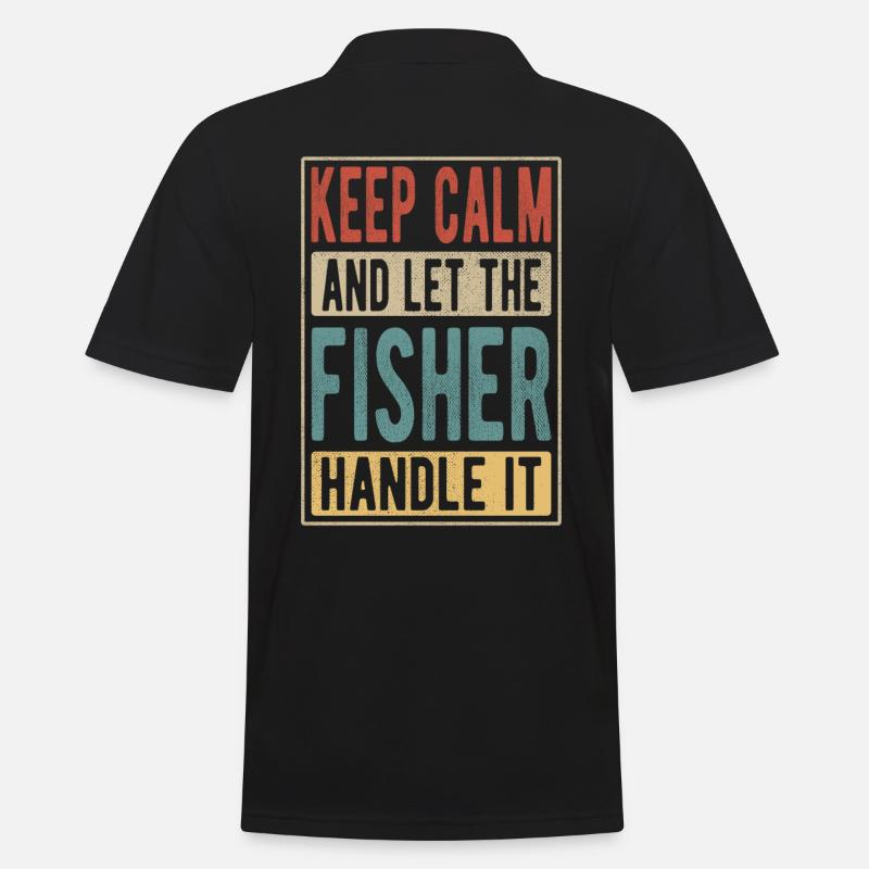 Fisher Retro Geschenk - Männer Poloshirt - Schwarz