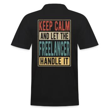 Freelancer Retro Gift - Men's Polo Shirt - black - Back - Kai (181cm)