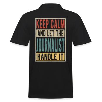 Journalisten-Retro-Geschenk - Männer Poloshirt - Schwarz - Hinten - Kai (181cm)
