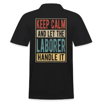 Laborer Retro Gift - Men's Polo Shirt - black - Back - Kai (181cm)