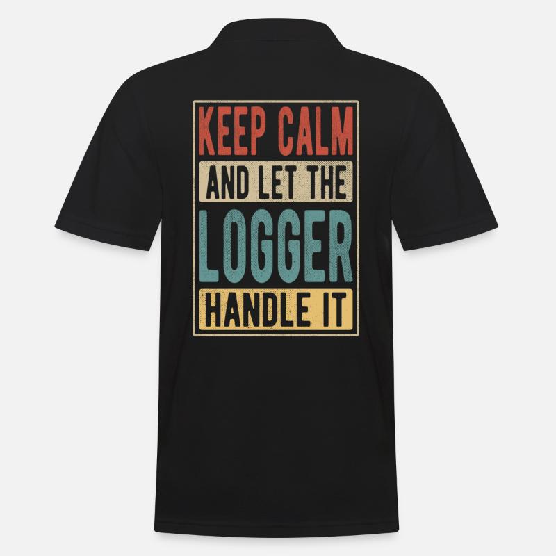 Logger Retro Geschenk - Männer Poloshirt - Schwarz