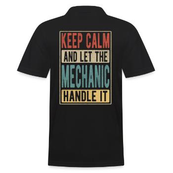Cadeau rétro de mécanicien - Polo Homme - noir - Dos - Kai (181cm)