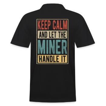 Miner Retro Geschenk - Männer Poloshirt - Schwarz - Hinten - Kai (181cm)