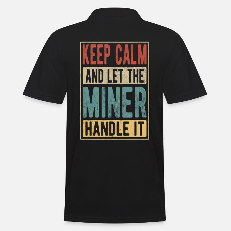 Miner Retro Geschenk - Männer Poloshirt - Schwarz