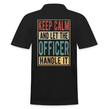 Offiziers-Retro-Geschenk - Männer Poloshirt - Schwarz - Hinten - Kai (181cm)