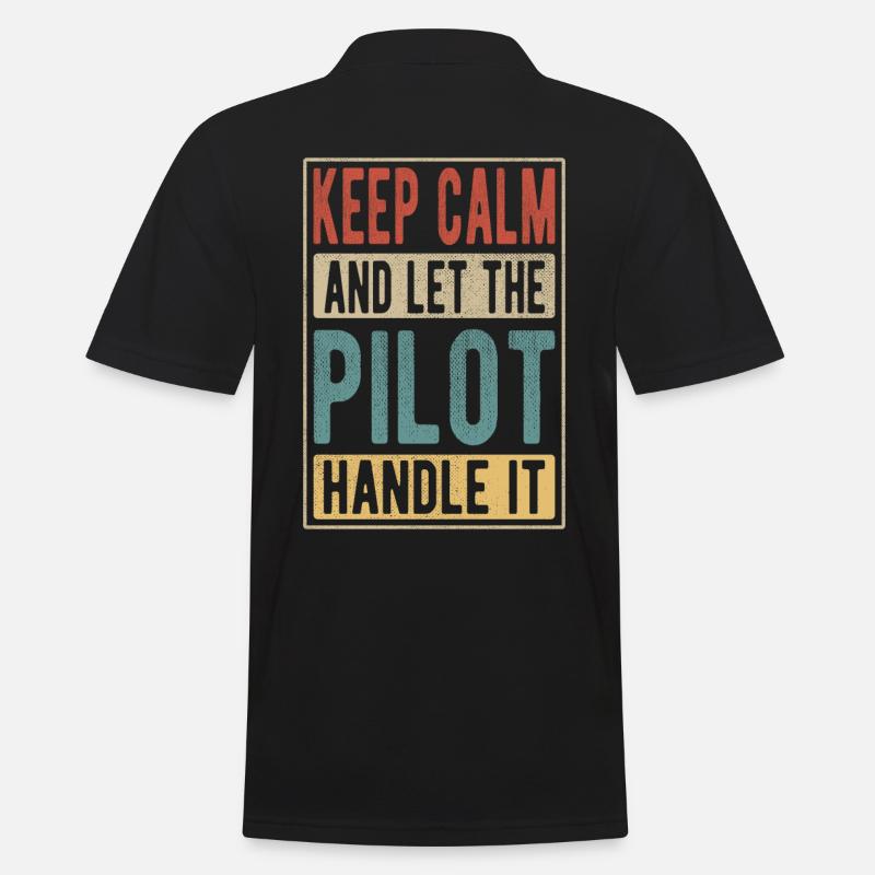 Pilot Retro Gift - Men's Polo Shirt - black