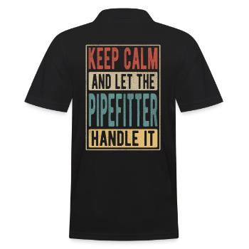 Pipefitter Retro Gift - Men's Polo Shirt - black - Back - Kai (181cm)