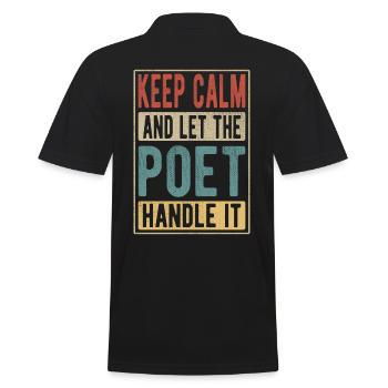 Poet Retro Geschenk - Männer Poloshirt - Schwarz - Hinten - Kai (181cm)