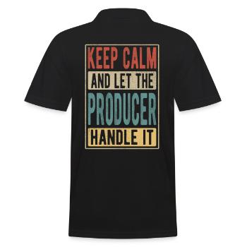 Producer Retro Gift - Men's Polo Shirt - black - Back - Kai (181cm)