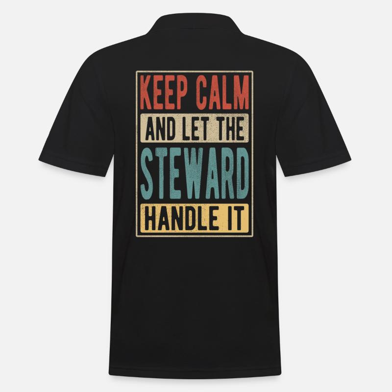 Steward Retro Geschenk - Männer Poloshirt - Schwarz
