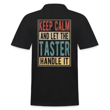 Probier-Retro-Geschenk - Männer Poloshirt - Schwarz - Hinten - Kai (181cm)