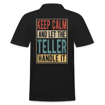 Teller Retro Geschenk - Männer Poloshirt - Schwarz - Hinten - Kai (181cm)