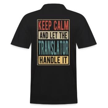 Translator Retro Gift - Men's Polo Shirt - black - Back - Kai (181cm)